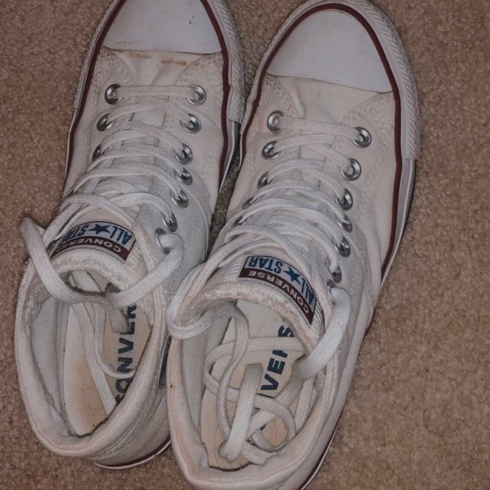 White Converse Mid Tops